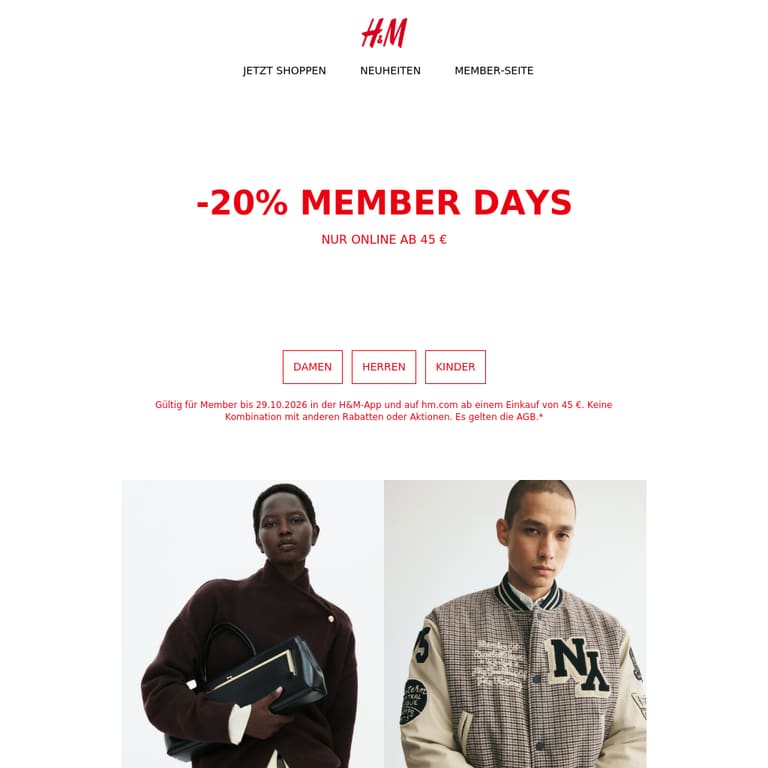  Shoppe jetzt mit -20% - newsletter screenshot
