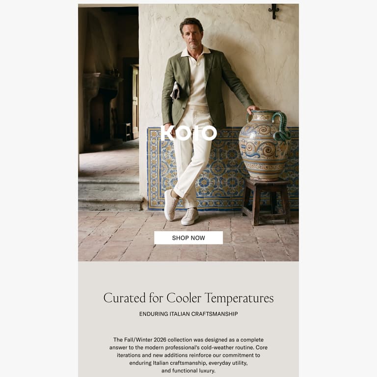 FW26 Best Sellers - newsletter screenshot
