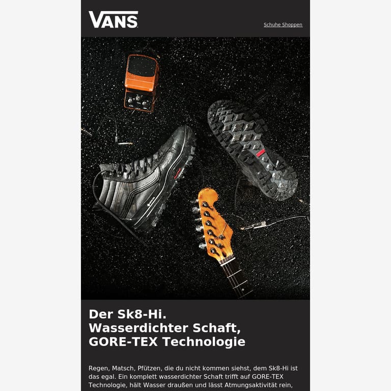 Der Sk8-Hi. Bereit Für Jedes Wetter, Auch Das Schlimmste. - newsletter screenshot