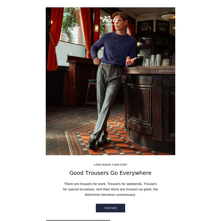 Good Trousers Go Everywhere - newsletter screenshot