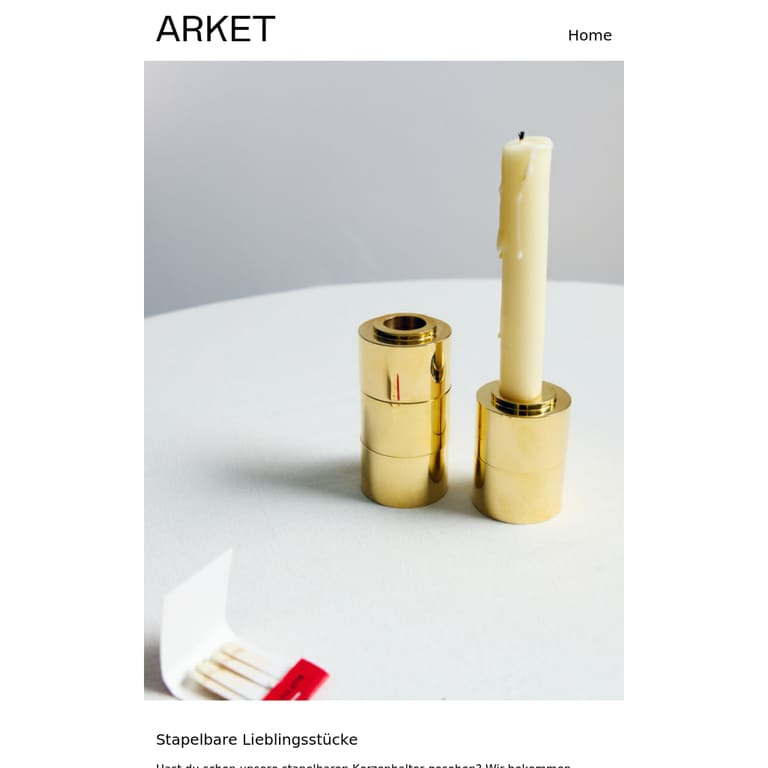 Davon bekommen wir nicht genug: stapelbare Kerzenhalter - newsletter screenshot